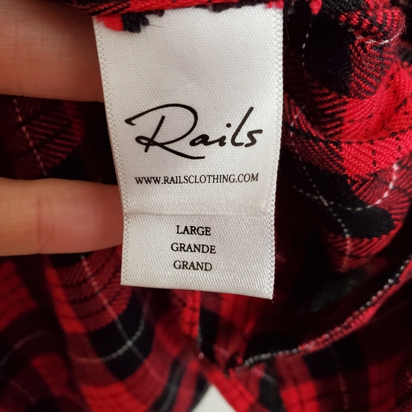Rails Hunter button-down twill plaid shirt D - Picture 8 of 11